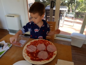 Concentrating on making Pizza